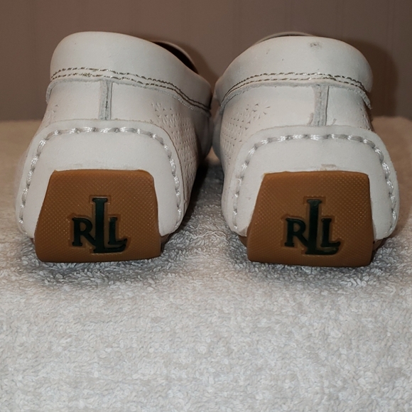 Ralph Lauren Camilla Nubuck slip on mocs, ivory, 7 - Picture 4 of 13